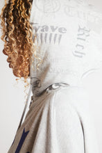 Load image into Gallery viewer, Distressed Jersey Print Oversized Zip Through Hoodie