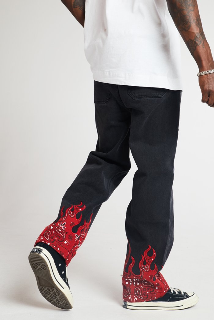 Flame Print Skate Fit Jeans – heysilkyskinwd.com