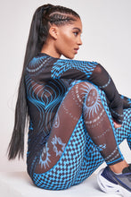 Load image into Gallery viewer, Astrology Print High Neck Mesh Top
