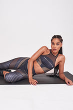 Load image into Gallery viewer, Compression Print Racer Neck Sports Bra
