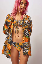 Load image into Gallery viewer, Orange Scarf Print Bikini Bottoms