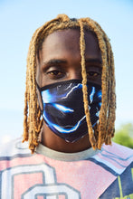 Load image into Gallery viewer, Blue Lightning Print Face Mask