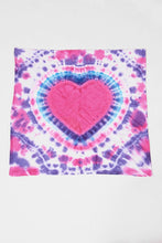 Load image into Gallery viewer, Purple &amp; Pink Heart Tie Dye Bandana
