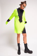 Load image into Gallery viewer, Neon Bleached Turtle Neck Jumper Dress
