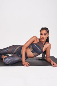 Compression Print Racer Neck Sports Bra